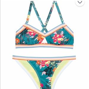 NWT Neon floral print bikini
